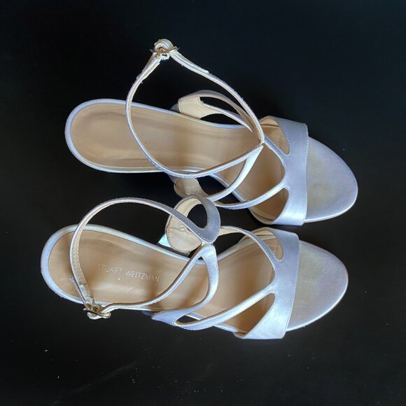 Stuart Weitzman Mariposa Ivory Formal Strappy Heels Size 9.5 - Picture 2 of 7